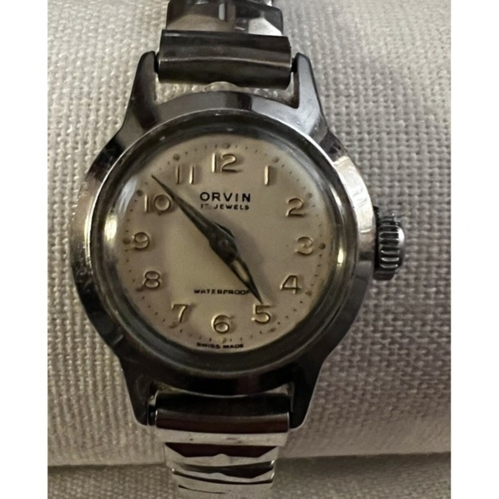 Vintage Orvin Women's Watch‎ 17Jewels Manual Wind Up Elastic Band Works